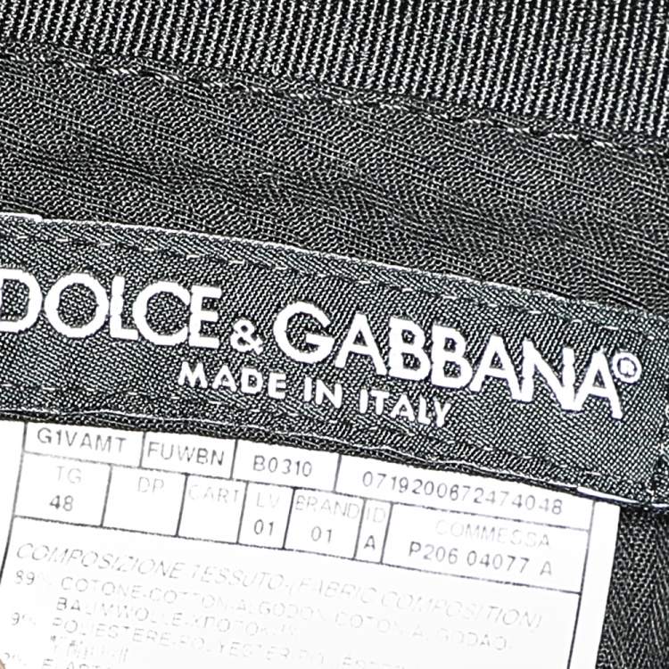 Pre Owned Dolce & Gabbana Blue Velvet Tapered Leg Trousers M
