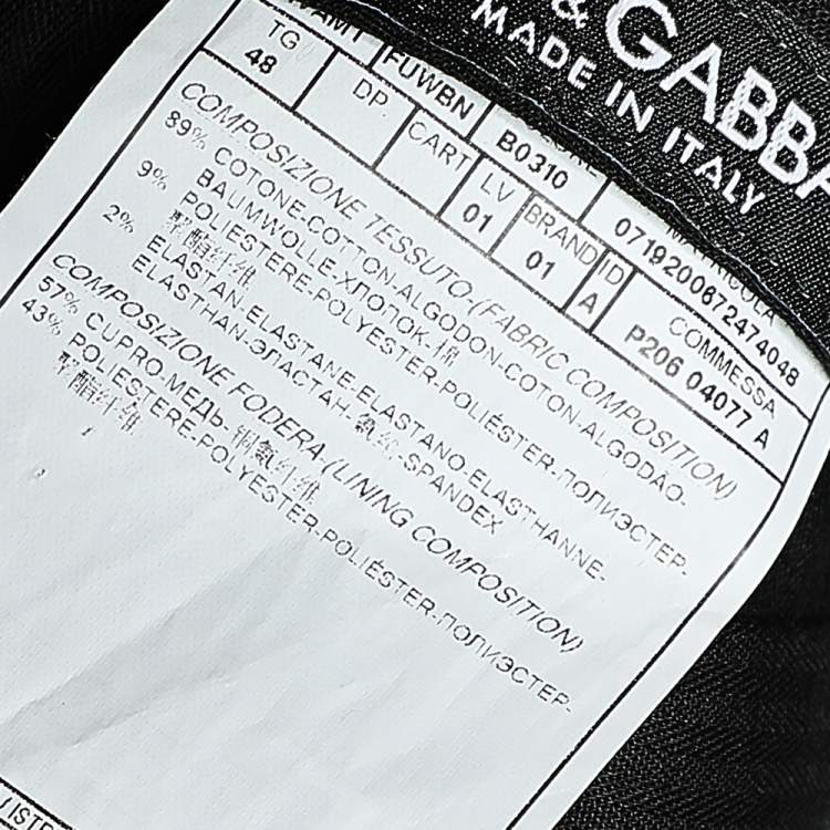 Pre Owned Dolce & Gabbana Blue Velvet Tapered Leg Trousers M