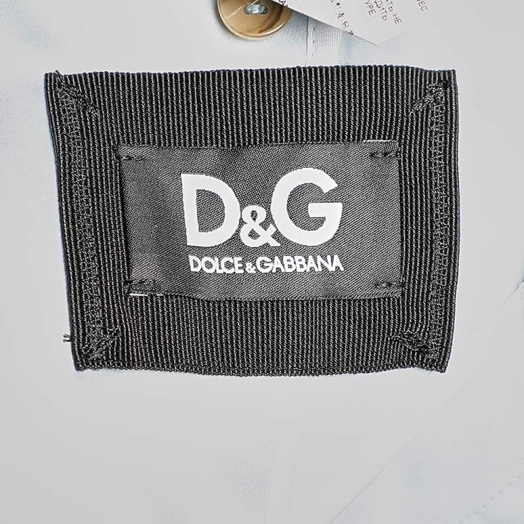 Pre Owned Dolce & Gabbana Blue Cotton Button Front Blazer S