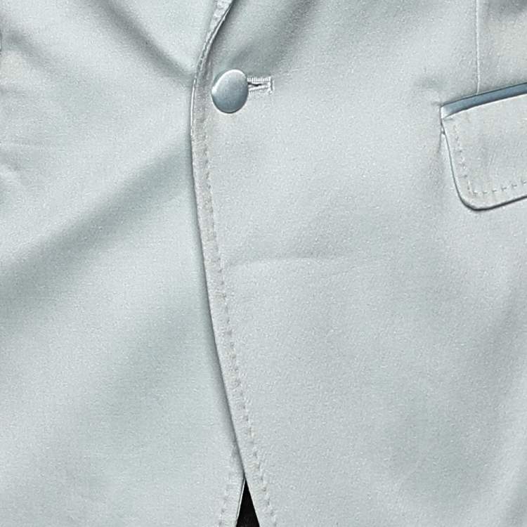 Pre Owned Dolce & Gabbana Blue Cotton Button Front Blazer S