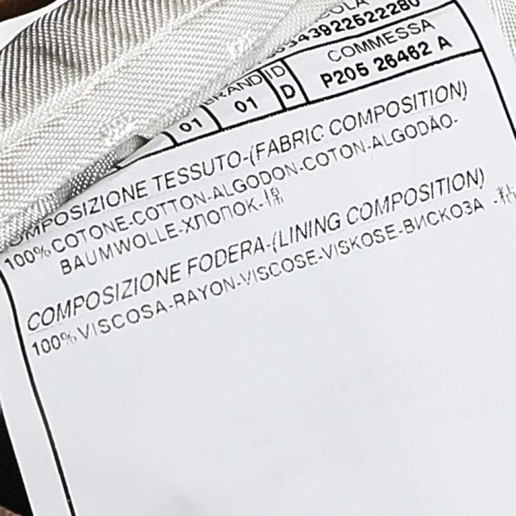 Pre Owned Dolce & Gabbana Monochrome Striped Cotton Button Front Blazer M