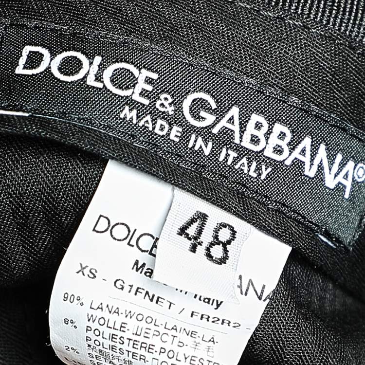 Pre Owned Dolce & Gabbana Charcoal Grey Striped Wool Trousers M