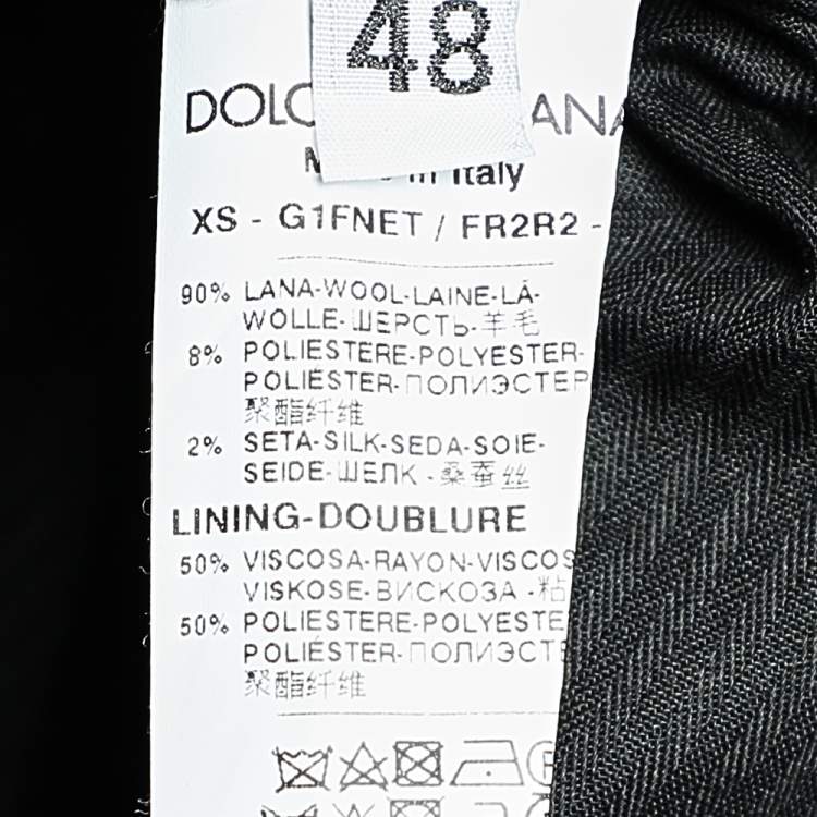 Pre Owned Dolce & Gabbana Charcoal Grey Striped Wool Trousers M