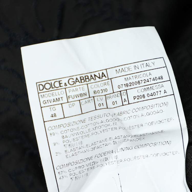 Pre Owned Dolce & Gabbana Navy Blue Velvet Contrast Trim Blazer M