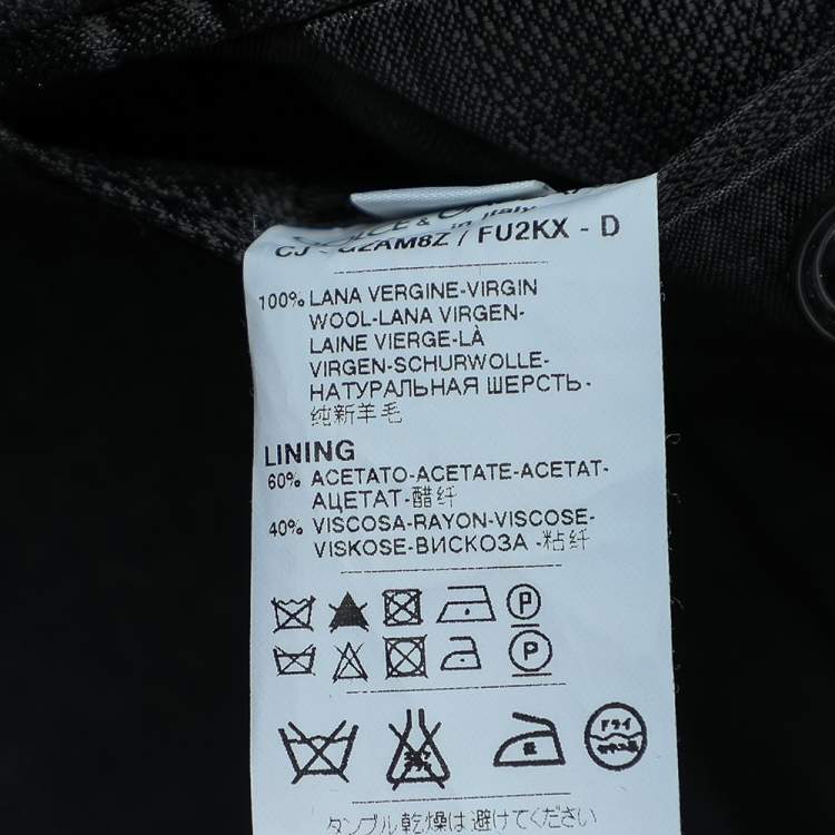 Pre Owned Dolce & Gabbana Grey Wool Crown Logo Embroidered Blazer S