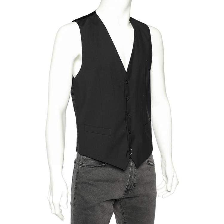 مملوكة مسبقًا Dolce & Gabbana Black Wool Sleeveless Vest M