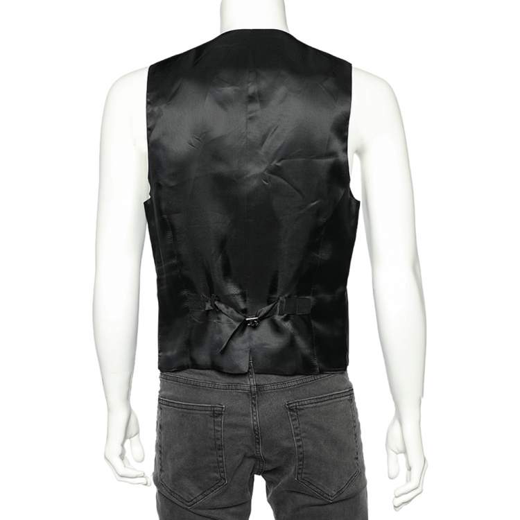 مملوكة مسبقًا Dolce & Gabbana Black Wool Sleeveless Vest M