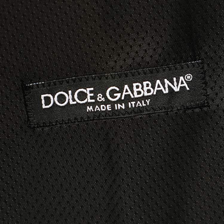 Pre Owned Dolce & Gabbana Black Striped Wool Button Front Vest M