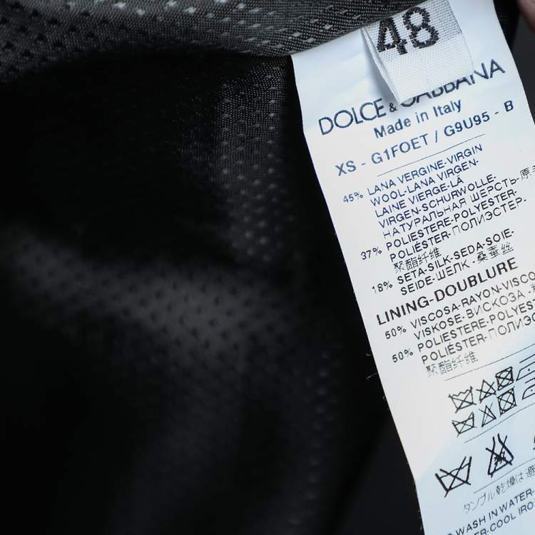 Pre Owned Dolce & Gabbana Black Striped Wool Button Front Vest M