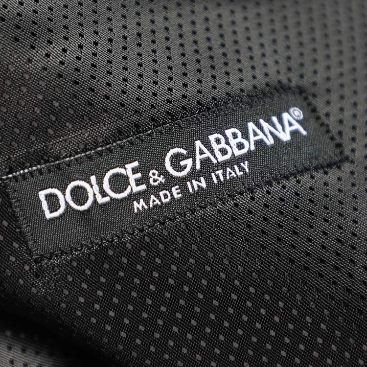 Pre Owned Dolce & Gabbana Black Striped Wool Button Front Vest M