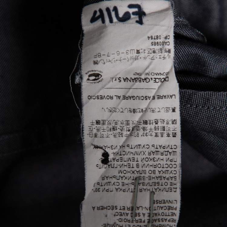 Pre Owned Dolce & Gabbana Grey Cotton Contrast Paneled Gold Label Shirt M