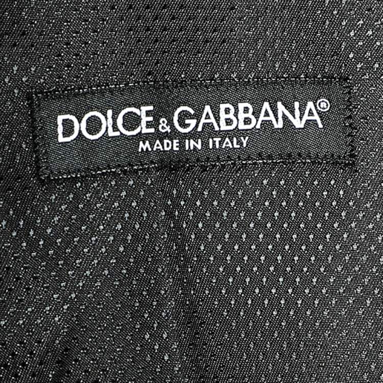 Pre Owned Dolce & Gabbana Black Striped Wool Satin Trim Vest M