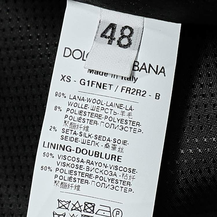 Pre Owned Dolce & Gabbana Charcoal Grey Striped Wool Contrast Trim Vest M