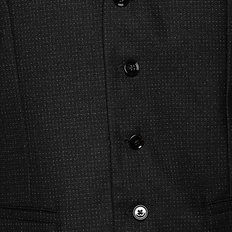 Pre Owned Dolce & Gabbana Black Dotted Wool & Silk Vest M