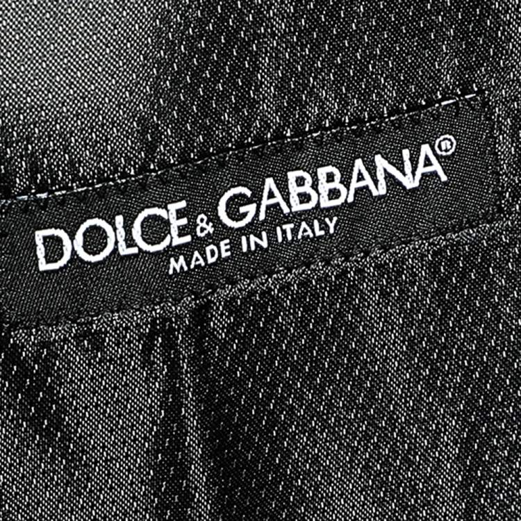 Pre Owned Dolce & Gabbana Black Dotted Wool & Silk Vest M