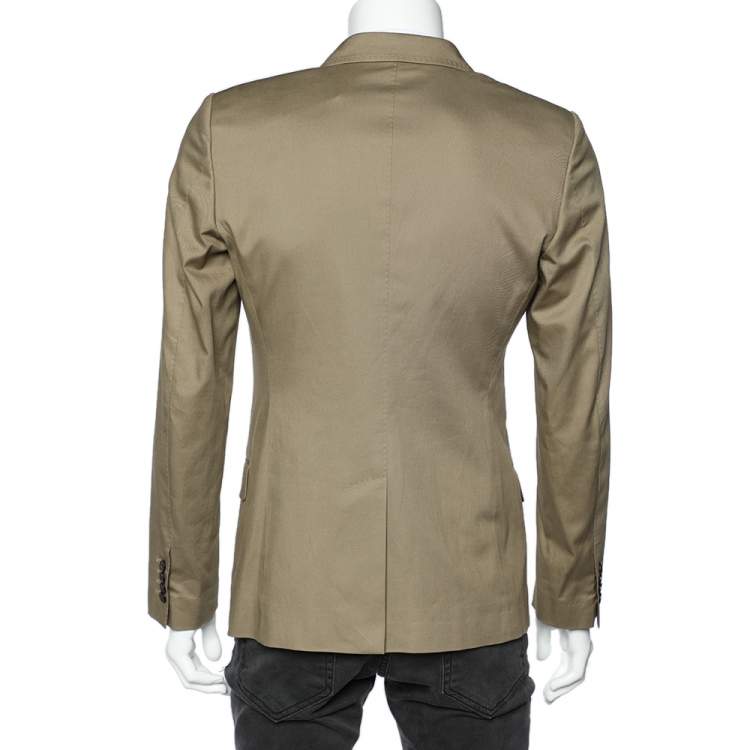 Pre Owned Dolce & Gabbana Beige Cotton Double Breasted Blazer M 