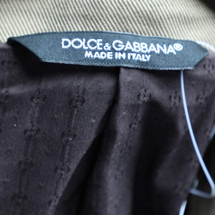 Pre Owned Dolce & Gabbana Beige Cotton Double Breasted Blazer M 