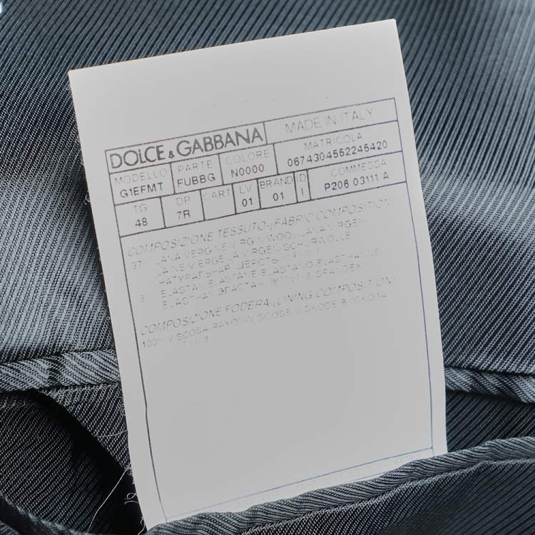 Pre Owned Dolce & Gabbana Black Wool Single Breasted Martini Blazer M