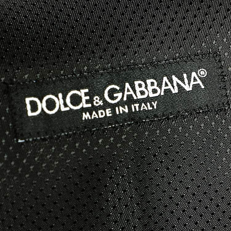 Pre Owned Dolce & Gabbana Charcoal Grey Wool & Silk Trimmed Vest M
