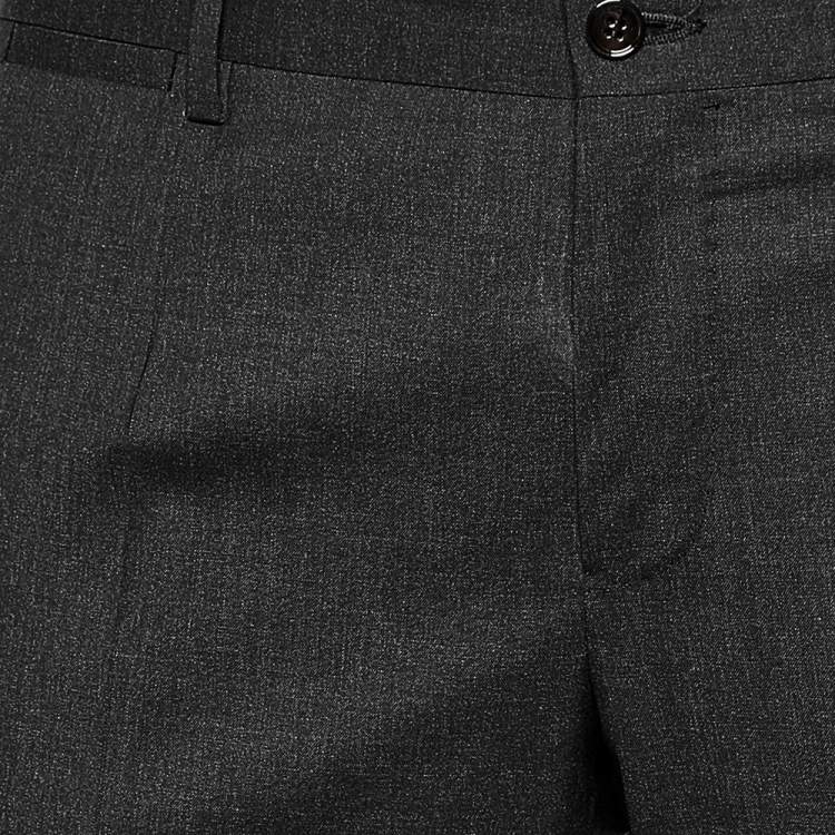 Pre Owned Dolce & Gabbana Charcoal Grey Wool Formal Pants M