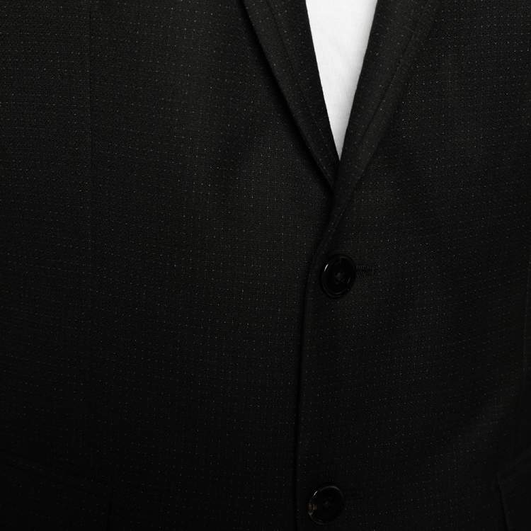 Pre Owned Dolce & Gabbana Black Textured Wool Single Breasted Blazer M 