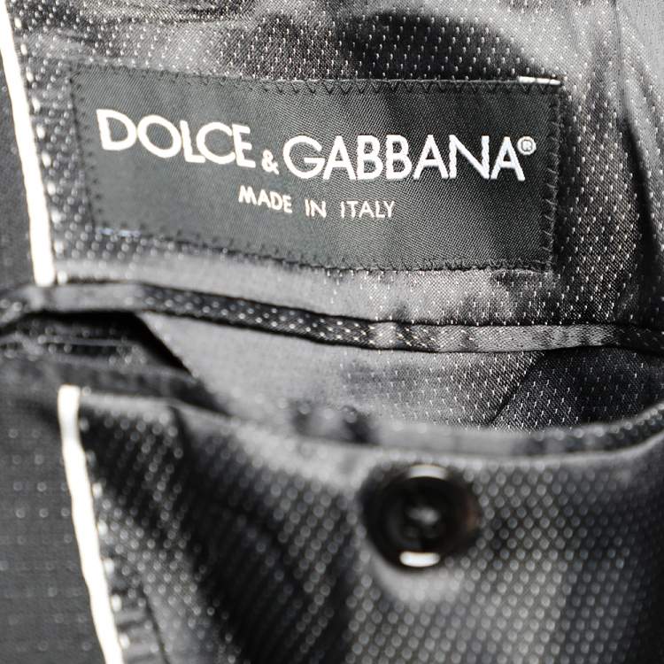 Pre Owned Dolce & Gabbana Black Textured Wool Single Breasted Blazer M 