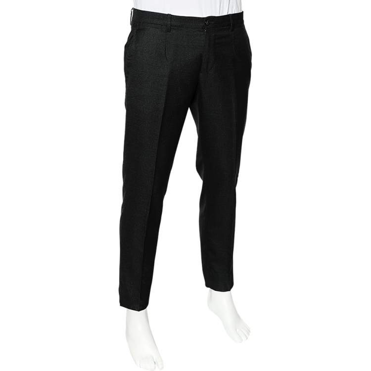 Pre Owned Dolce & Gabbana Black Wool Formal Pants M