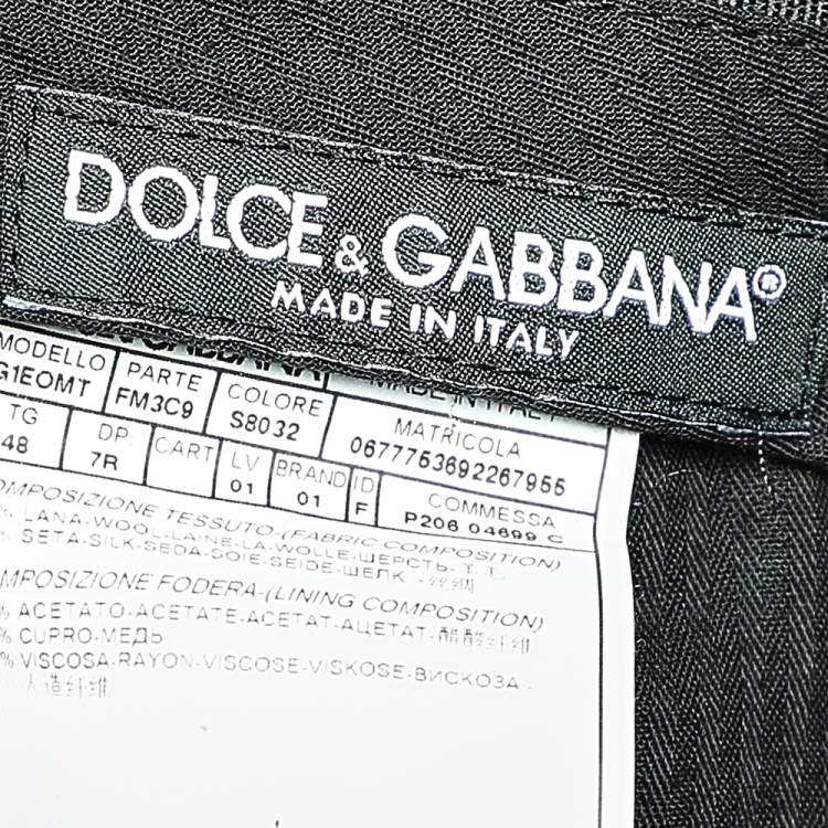 Pre Owned Dolce & Gabbana Black Wool Formal Pants M