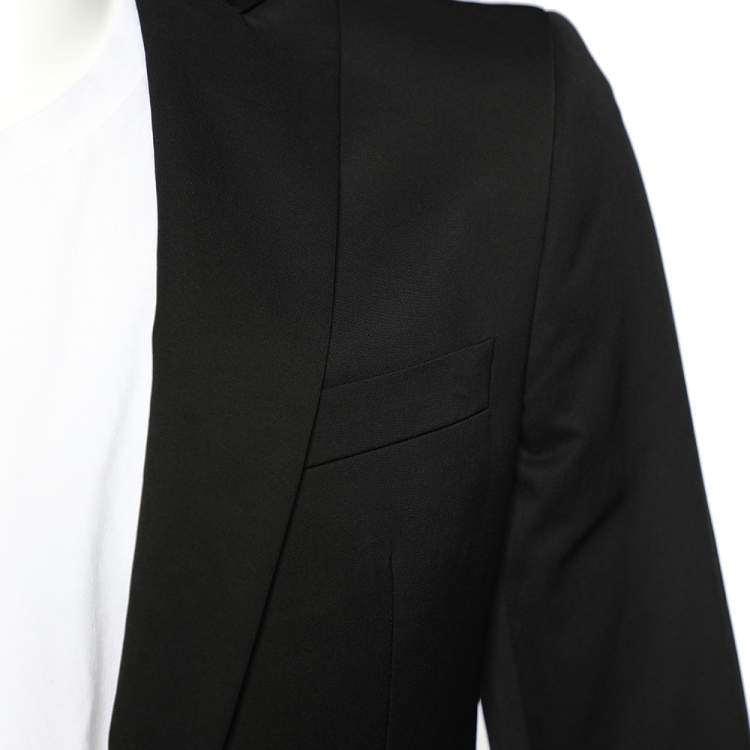 Pre Owned Dolce & Gabbana Black Coated Cotton Single Breasted Blazer S