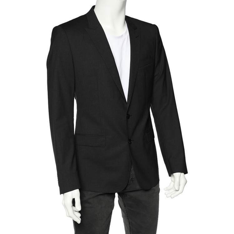 Pre Owned Dolce & Gabbana Martini Charcoal Grey Wool Blazer M