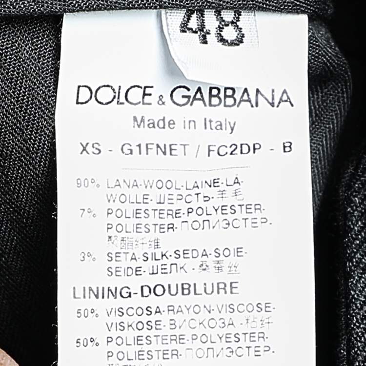 Pre Owned Dolce & Gabbana Charcoal Grey Wool Contrast Side Stripe Pants M