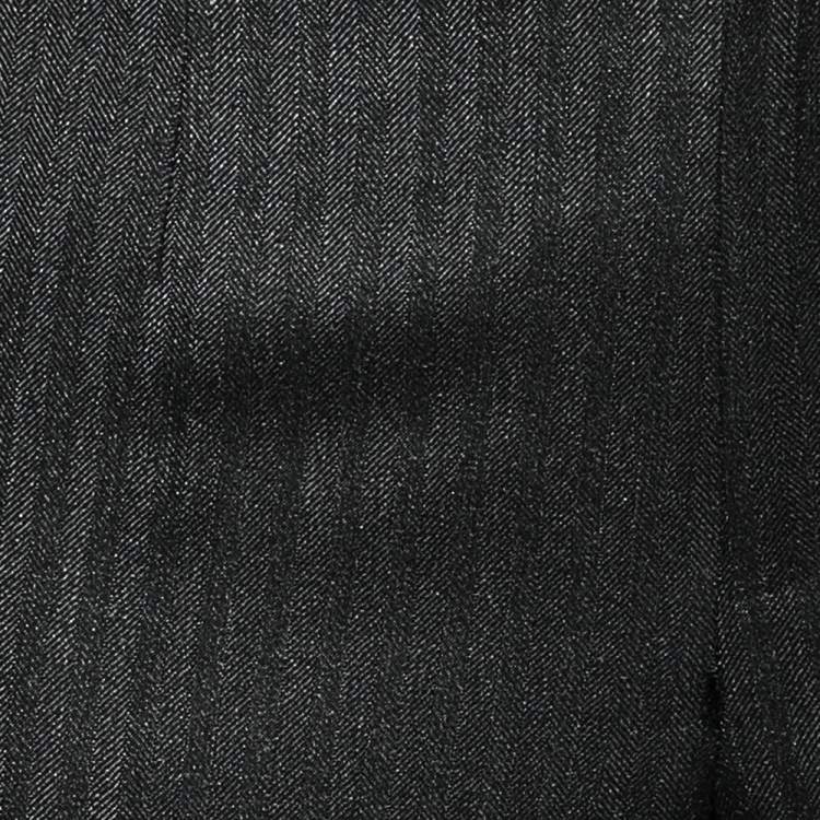 Pre Owned Dolce & Gabbana Charcoal Grey Wool Contrast Side Stripe Pants M