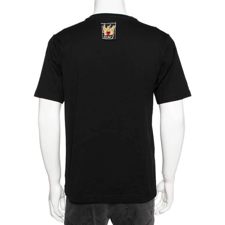 Pre Owned Dolce & Gabbana Black Logo Printed Cotton Short Sleeve T-Shirt S