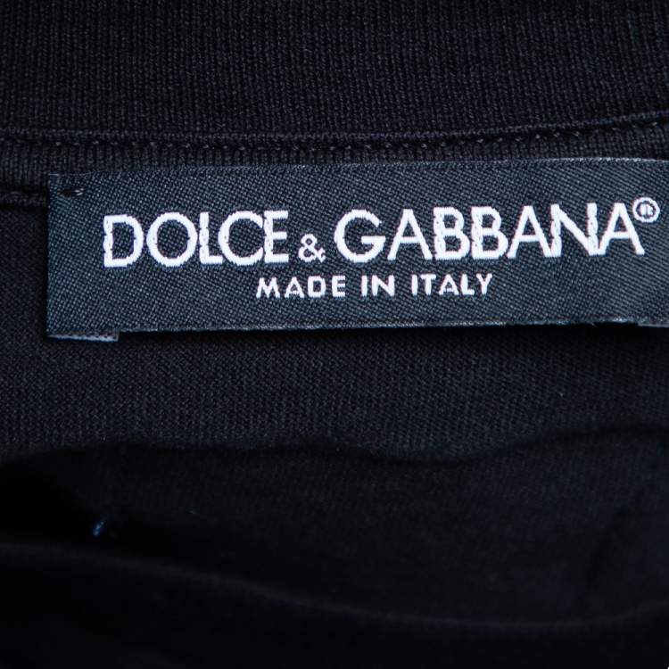 Pre Owned Dolce & Gabbana Black Logo Printed Cotton Short Sleeve T-Shirt S