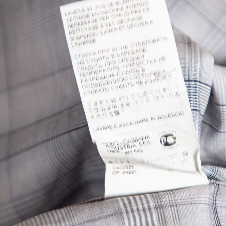 Pre Owned Dolce & Gabbana Grey Checkered Cotton Gold Label Shirt XXXL 