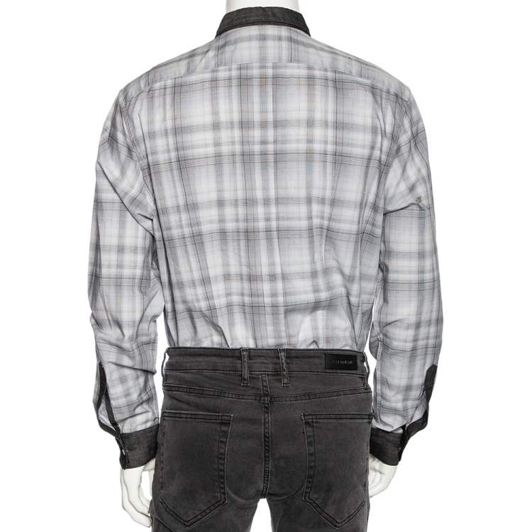 Pre Owned Dolce & Gabbana Grey Checkered Cotton Gold Label Shirt XXXL 