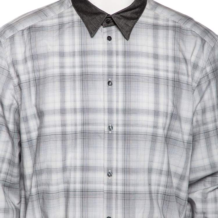 Pre Owned Dolce & Gabbana Grey Checkered Cotton Gold Label Shirt XXXL 