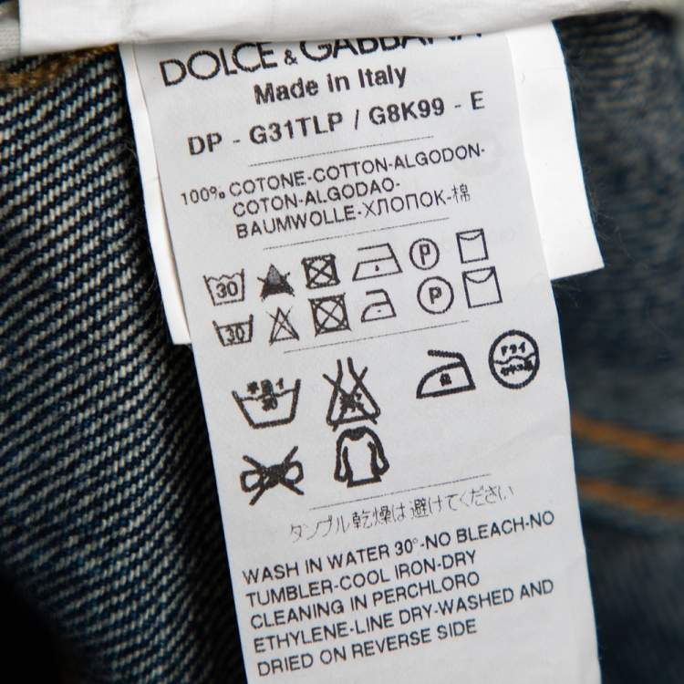 Pre Owned Dolce & Gabbana Blue Faded Effect Denim 14 Fit Jeans XL