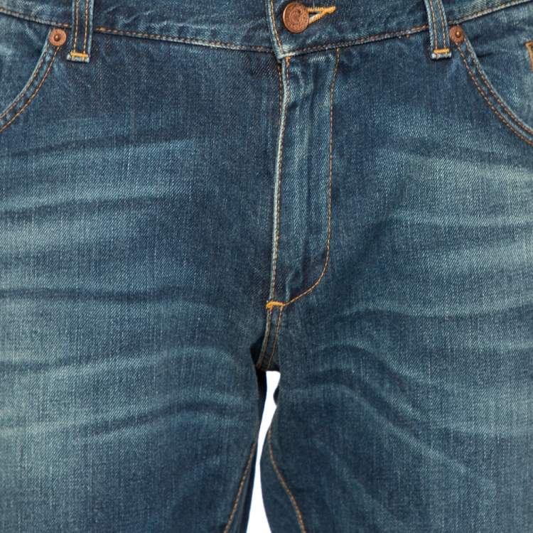 Pre Owned Dolce & Gabbana Blue Faded Effect Denim 14 Fit Jeans XL