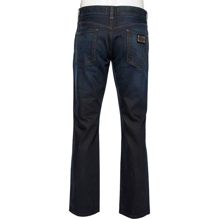 Pre Owned Dolce & Gabbana Dark Blue Denim 16 Straight Fit Jeans XL