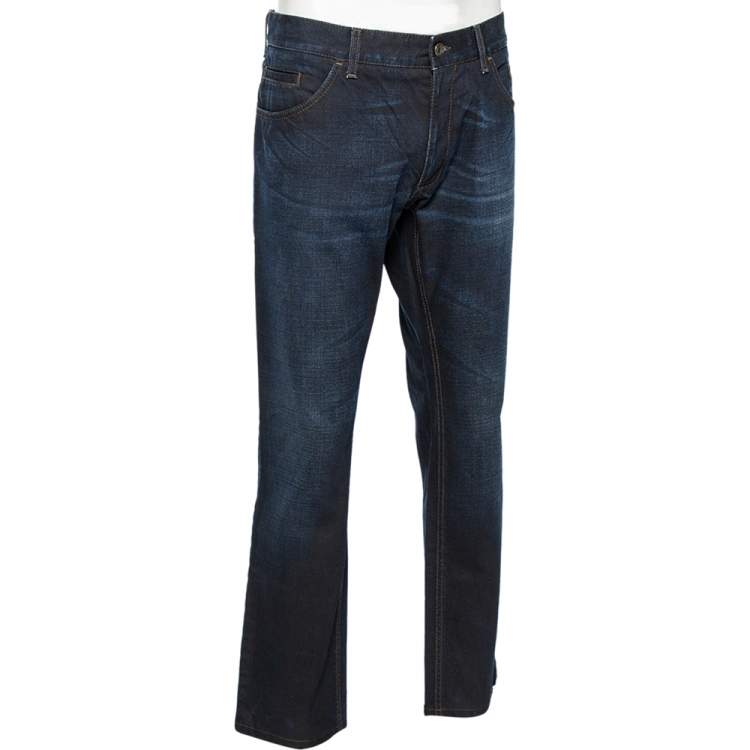 Pre Owned Dolce & Gabbana Dark Blue Denim 16 Straight Fit Jeans XL