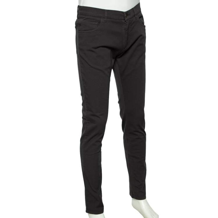 Pre Owned Dolce & Gabbana Grey Denim Comfort Stretch Fit Jeans L