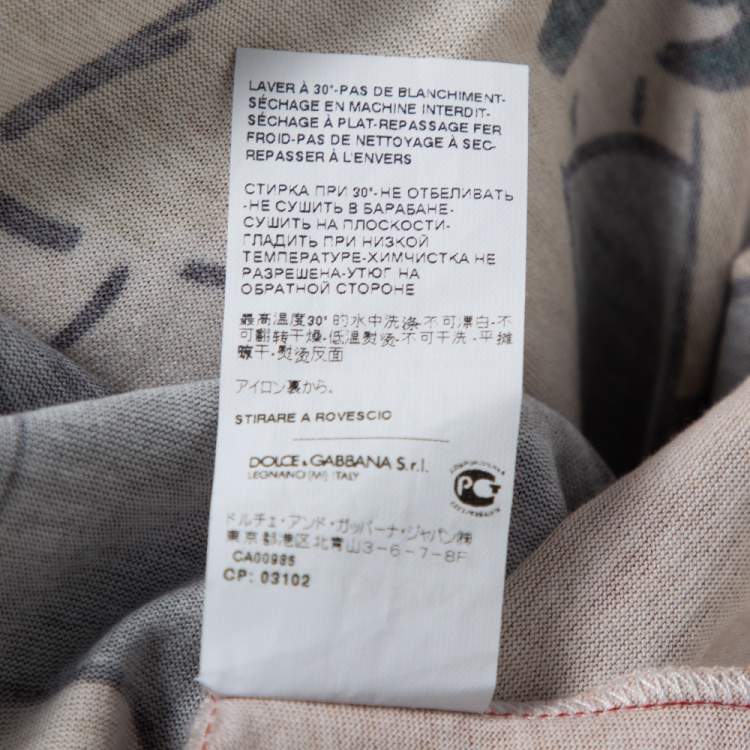 Pre Owned Dolce & Gabbana Red Musical Printed Cotton Crewneck T-Shirt M