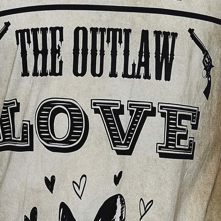 Pre Owned Dolce & Gabbana  Cream Wanted Printed Cotton Crewneck T-Shirt L