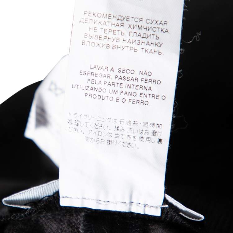 Pre Owned Dolce & Gabbana Black & Grey Trimmed Wool Track Pants M