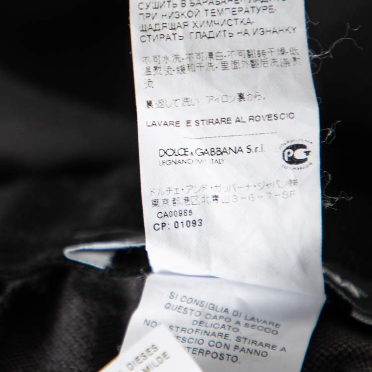 Pre Owned Dolce & Gabbana Black & Grey Trimmed Wool Track Pants M