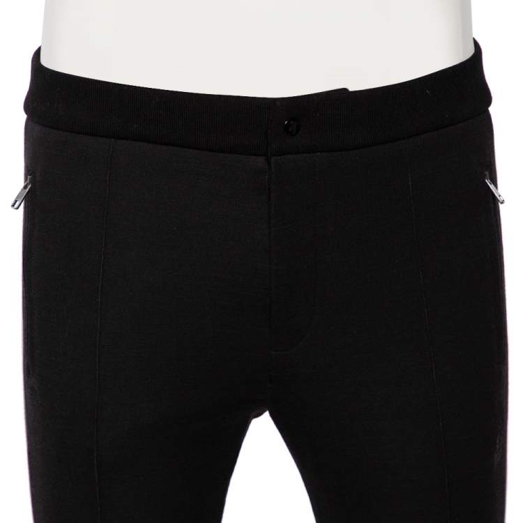 Pre Owned Dolce & Gabbana Black & Grey Trimmed Wool Track Pants M