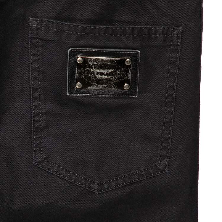 Pre Owned Dolce & Gabbana 14 Black Denim Straight Leg Jeans S