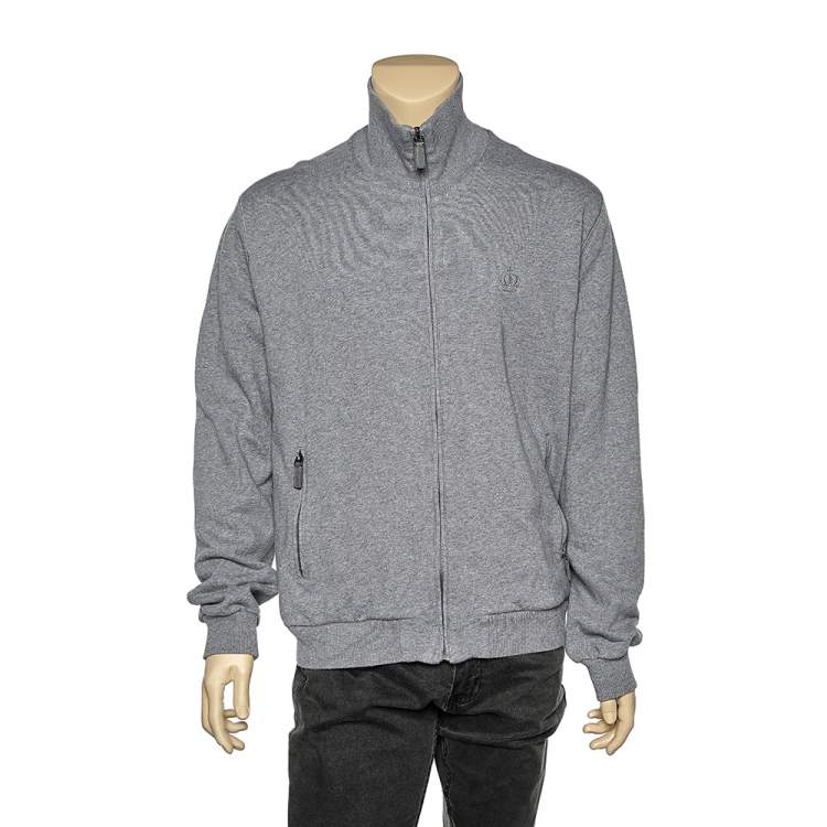 Pre Owned Dolce & Gabbana Grey Cotton Zip Front Jacket 4XL 