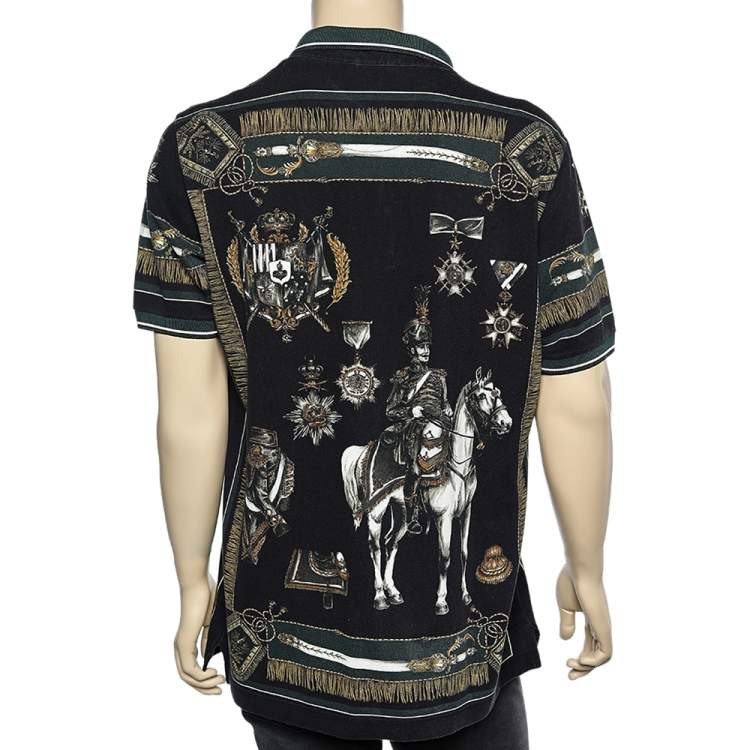 مملوكة مسبقًا Dolce & Gabbana Multicolor Printed Cotton Polo T-Shirt XXXL
